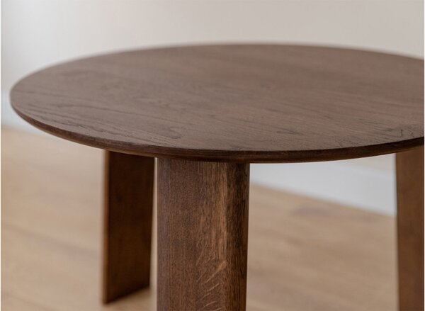 Măsuță lemn masiv nuc rotundă Monte finisaj Ø61×39 cm