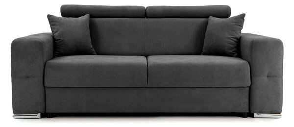 Canapea Fixă 2 locuri BELLAGIO, cu tetiere reglabile, 205x100x100 cm, Gri-Inchis-Enjoy