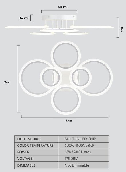 Candelabru Luminae Alb, 35W LED cu 3 culori de lumină