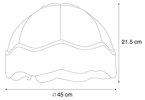 Abajur din material textil cu design cu frunze și interior alb 45/15/21,5 - Heritage