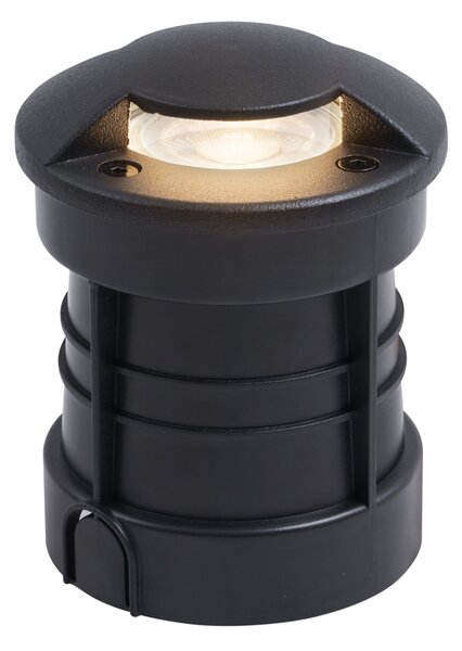 Set de 6 spoturi moderne de sol negre GU10 50mm Efect de lumină dublă IP65 - Cellar