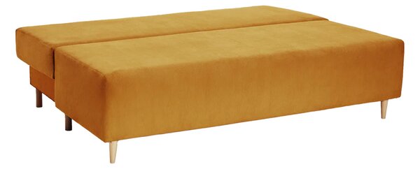 Canapea Extensibilă 3 locuri CANDY, cu ladă de depozitare, 190x95x100 cm, Galben-Mustar-Fjord