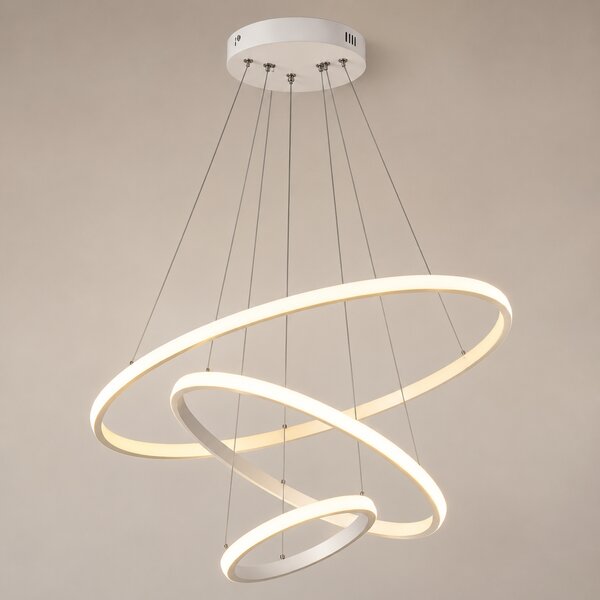 Candelabru Eloria Alb, 36W/70W LED cu 3 culori de lumină