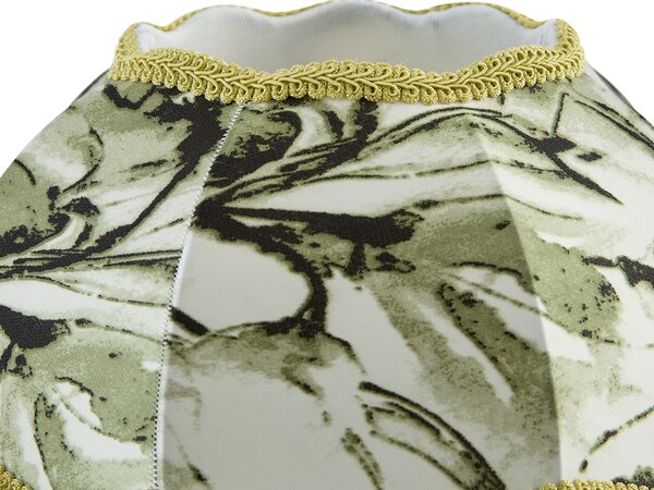 Abajur din material textil cu design cu frunze și interior alb 31,5/15/14 - Heritage
