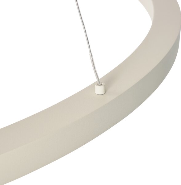 Plafonieră suspendată bej cu LED, 80 cm, cu dimmer în 3 trepte - Girello