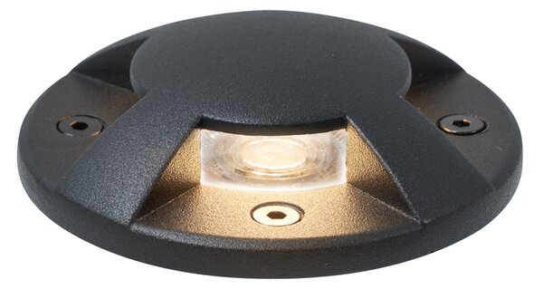 Set de 6 spoturi moderne de sol negre GU10 50mm Efect de 4 lumini IP65 - Cellar