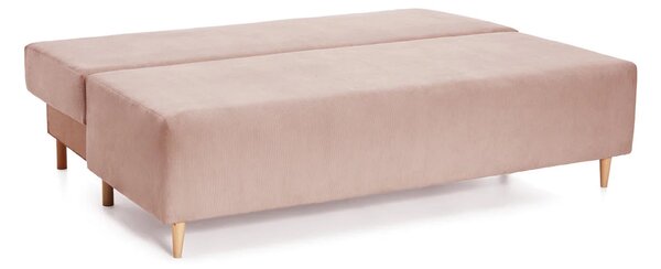 Canapea Extensibilă 3 locuri CANDY, cu ladă de depozitare, 190x95x100 cm, Roz-Fjord