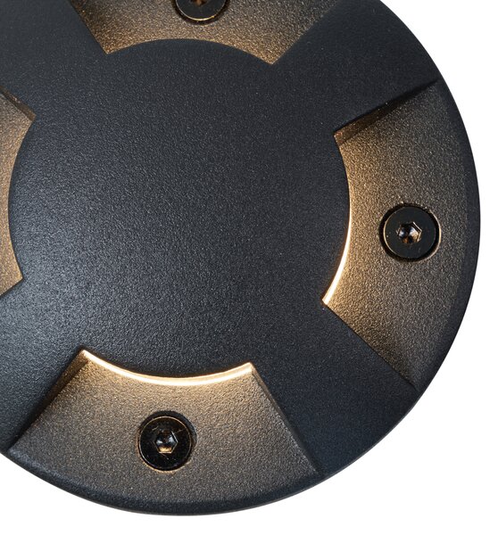 Spot modern de sol negru GU10 50mm Efect de 4 lumini IP65 - Cellar
