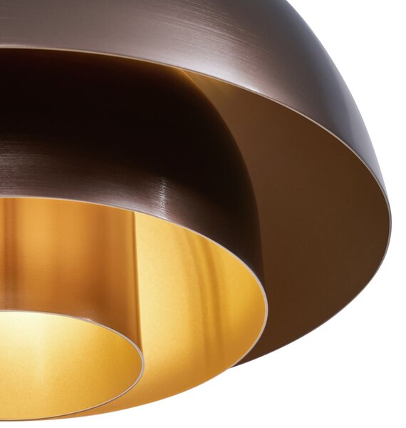 Lampă suspendată scandinavă bronz închis cu interior auriu - Loes
