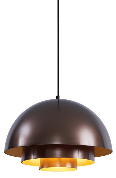 Lampă suspendată scandinavă bronz închis cu interior auriu - Loes