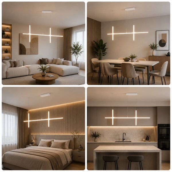 Candelabru Zenia LED cu 3 culori de lumină - Alb