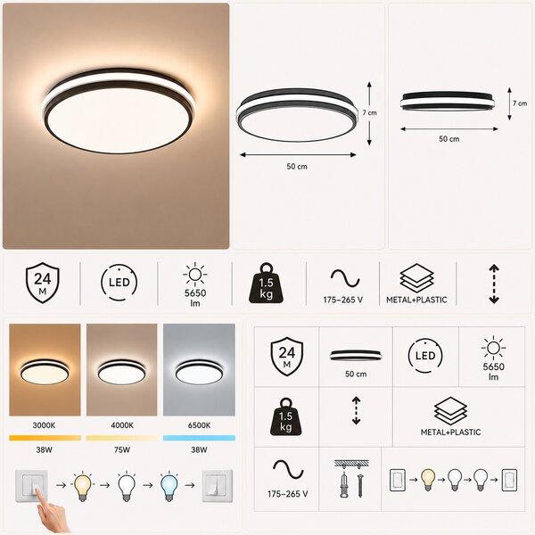Lustră LED Modernă Ora – 3 culori de lumină