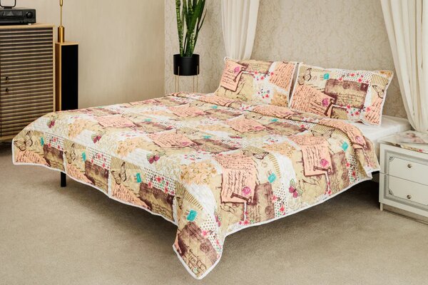 Set Cuvertura Eleganta 3 Piese,Model Timbre 200x240 cm + 2 Fete de Perna 50x70 cm