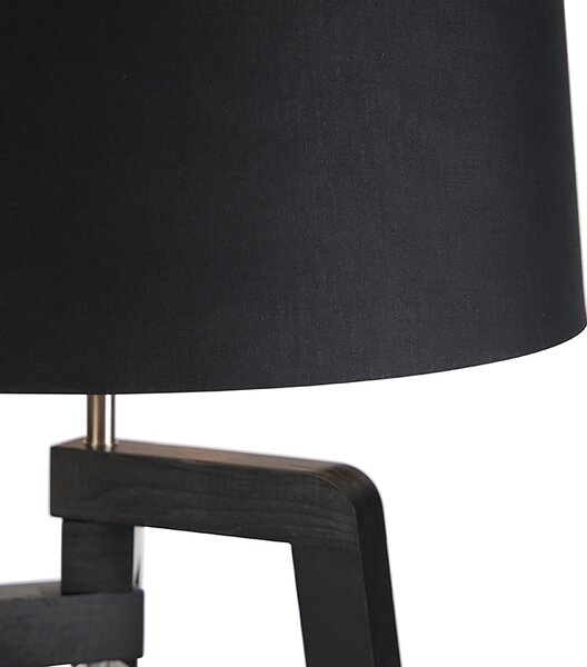 Lampă de podea inteligentă cu abajur negru cu auriu 50 cm inclusiv Wifi A60 - Puros