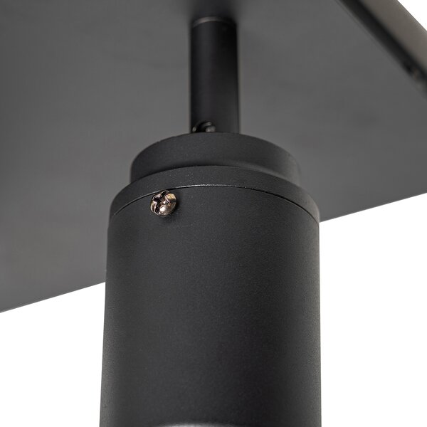 Spotlight inteligent pentru baie negru pătrat IP44 cu 3 GU10 Wifi - Ducha