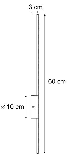 Lampă de perete modernă neagră 60cm incl. LED - Clockwise