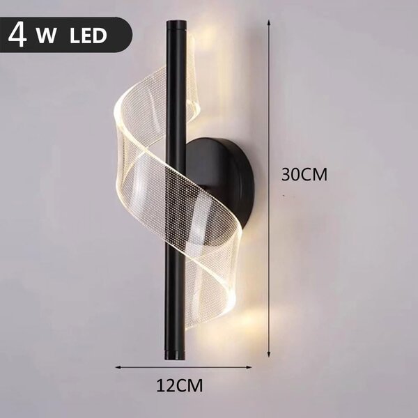 Lampă LED de perete Lucelia – Neagră