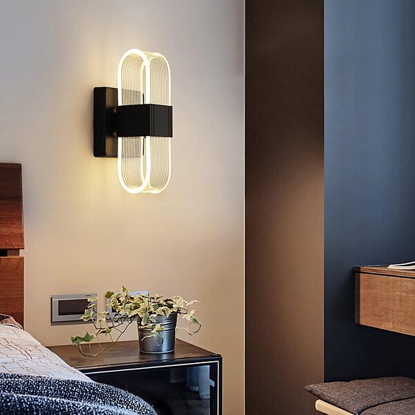 Lampă LED de perete Ornelia – Neagră