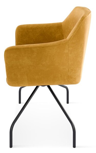 Scaun lemn masiv SCARLET cu bază pivotantă, 62 × 83 × 61 cm