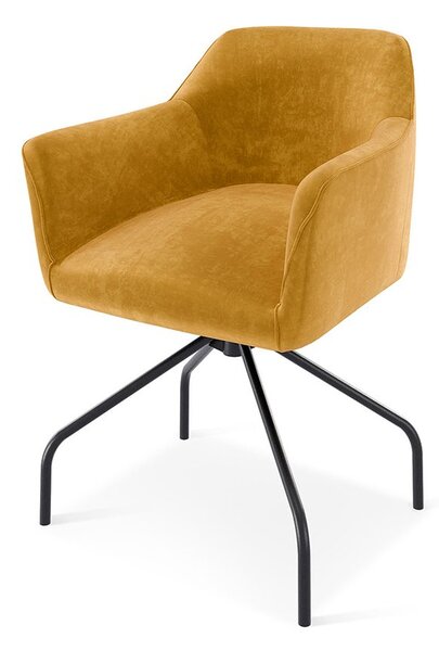 Scaun lemn masiv SCARLET cu bază pivotantă, 62 × 83 × 61 cm