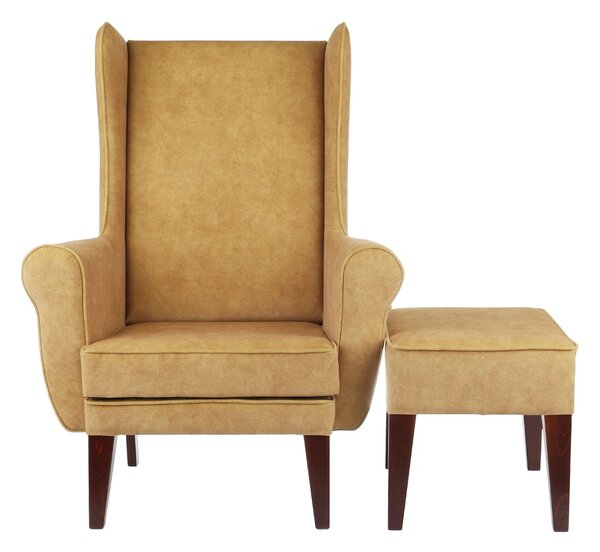 Set: Fotoliu Wingback + Taburet Wingback