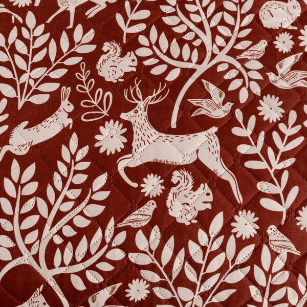 Cuvertura de pat FOREST ANIMALS, maro Dimensiune: 170 x 210 cm