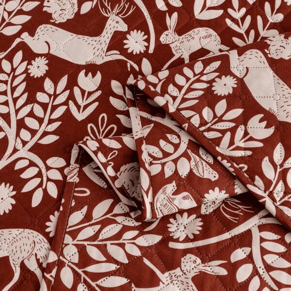 Cuvertura de pat FOREST ANIMALS, maro Dimensiune: 170 x 210 cm