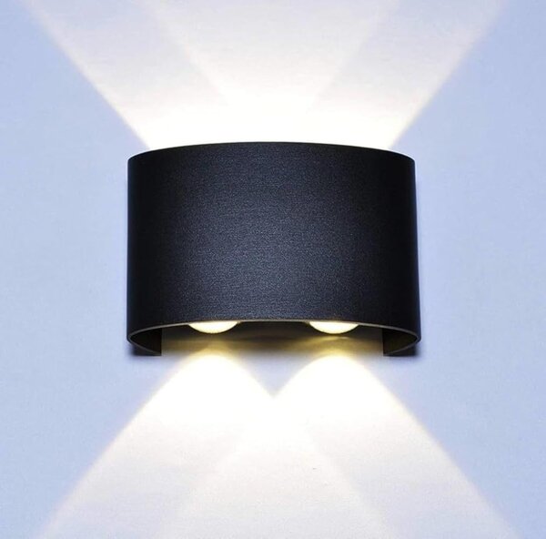 Lampă LED de perete Valen – Neagră, 4 × 1W