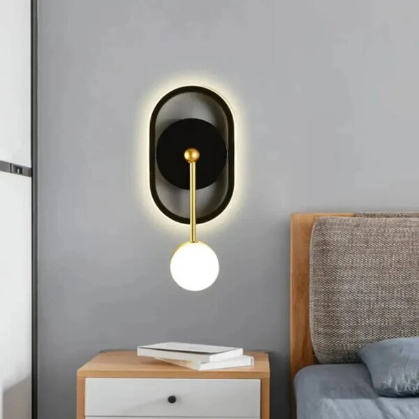 Lampă LED de perete Sia – Neagră