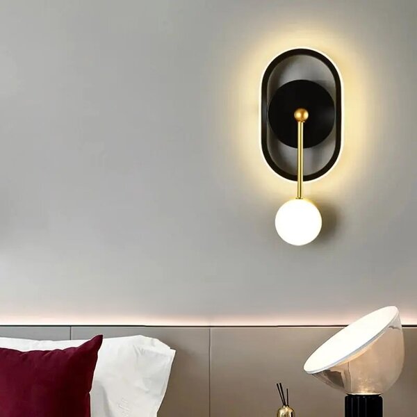Lampă LED de perete Sia – Neagră
