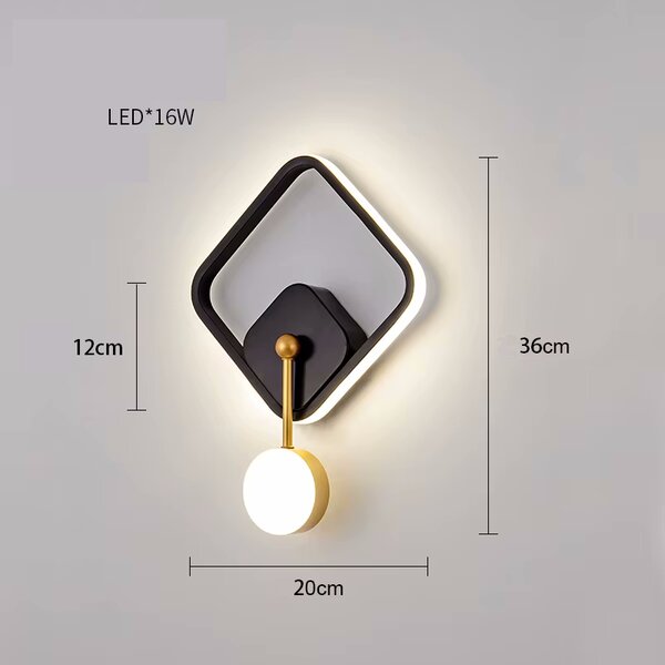 Lampă LED de perete Zara – Neagră
