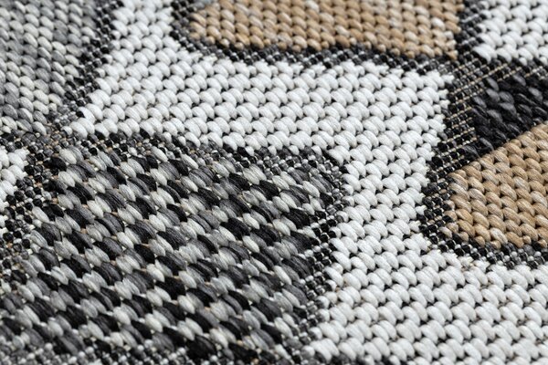 Covor SISAL COOPER Caro, Zigzag 22217 ecru / negru