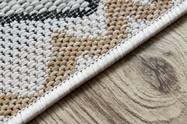 Covor SISAL COOPER Caro, Zigzag 22217 ecru / negru