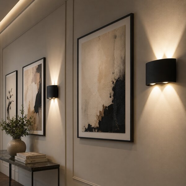 Lampă LED de perete Valen – Neagră, 4 × 1W