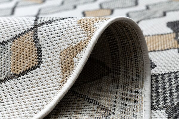 Covor SISAL COOPER Caro, Zigzag 22217 ecru / negru