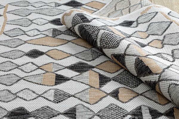 Covor SISAL COOPER Caro, Zigzag 22217 ecru / negru