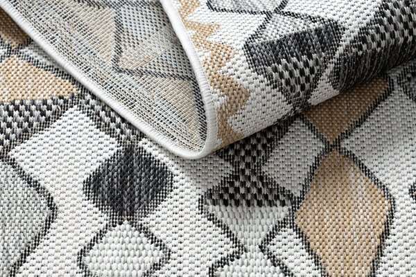 Covor SISAL COOPER Caro, Zigzag 22217 ecru / negru