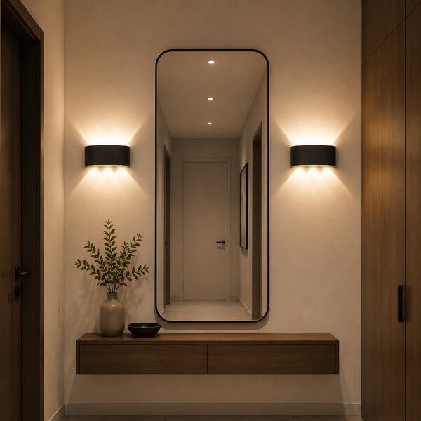 Lampă LED de perete Rea – Neagră, 8 × 1W