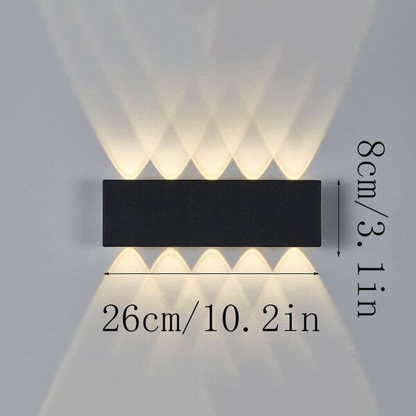 Lampă LED de perete Celestia – Neagră, 10 × 1W