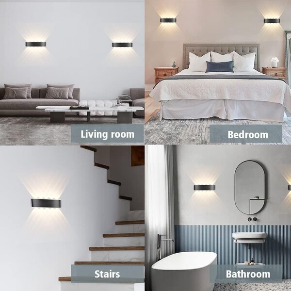 Lampă LED de perete Celestia – Neagră, 10 × 1W