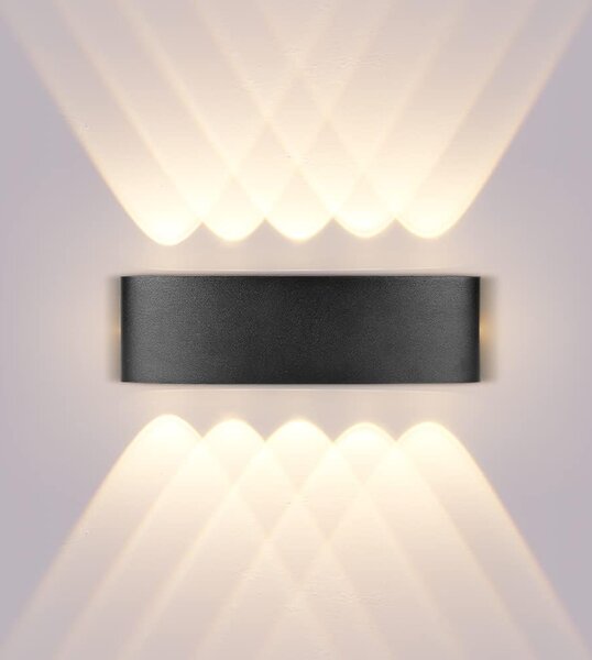 Lampă LED de perete Celestia – Neagră, 10 × 1W