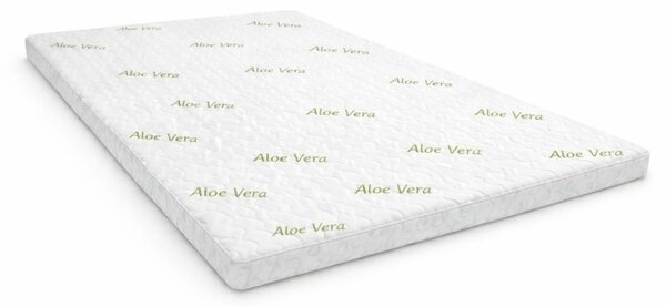 Topper saltea Memory 90x200 cm, 5 cm, Aloe Vera, husa detasabila cu fermoar