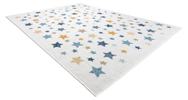 Covor SISAL COOPER Stele 22260 ecru / albastru inchis