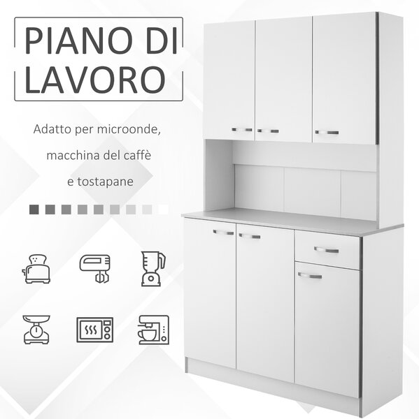 HOMCOM Dulap Suspendat de Bucătărie Albastru din Lemn Spațiu Amplu de Stocare 101x39x180cm Design Modern | Aosom Romania