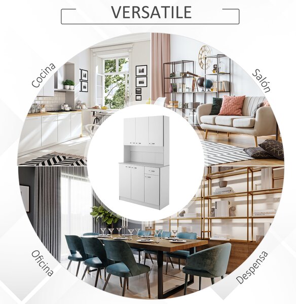 HOMCOM Dulap Suspendat de Bucătărie Albastru din Lemn Spațiu Amplu de Stocare 101x39x180cm Design Modern | Aosom Romania