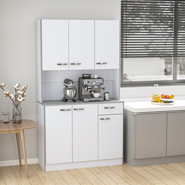 HOMCOM Dulap Suspendat de Bucătărie Albastru din Lemn Spațiu Amplu de Stocare 101x39x180cm Design Modern | Aosom Romania
