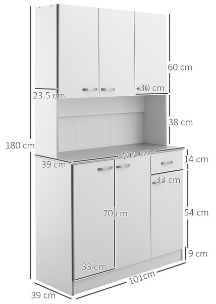 HOMCOM Dulap Suspendat de Bucătărie Albastru din Lemn Spațiu Amplu de Stocare 101x39x180cm Design Modern | Aosom Romania