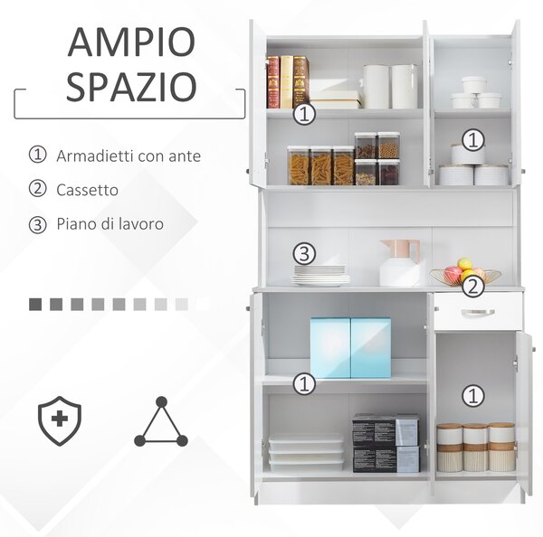 HOMCOM Dulap Suspendat de Bucătărie Albastru din Lemn Spațiu Amplu de Stocare 101x39x180cm Design Modern | Aosom Romania