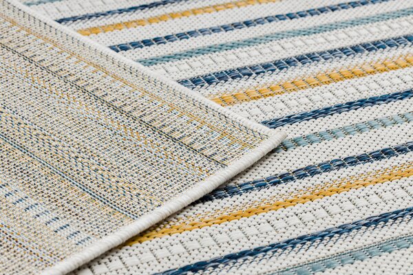 Covor SISAL COOPER Dunga, Etno 22237 ecru / albastru inchis