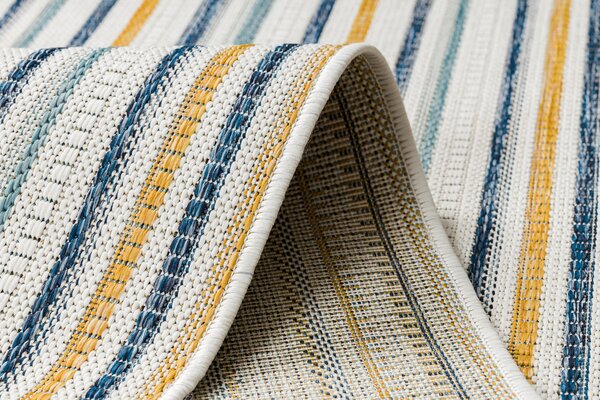 Covor SISAL COOPER Dunga, Etno 22237 ecru / albastru inchis